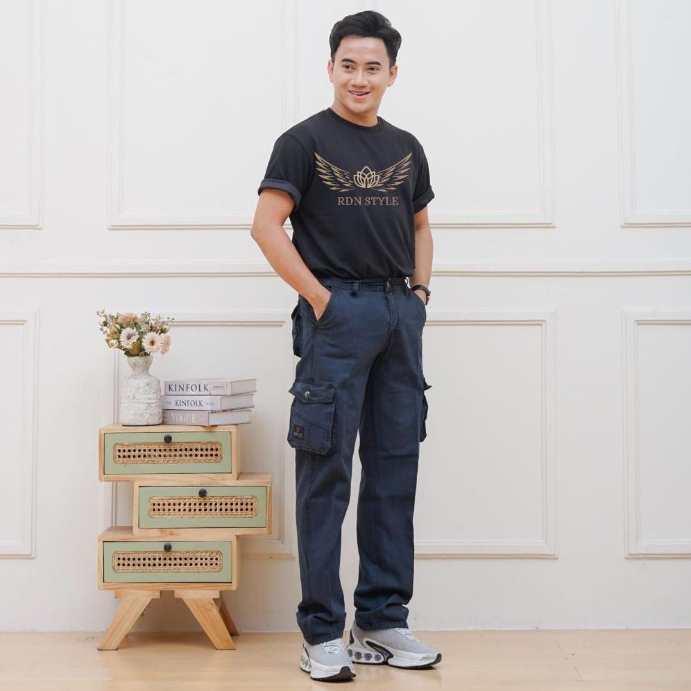 Wajib Punya Rdn Style - Celana Cargo Pria Tebal Bahan Semi Jeans Celana Kimpol Tebal Adem Gunung Pri