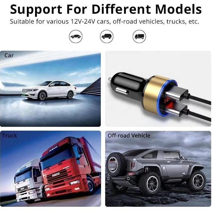 official 2 port usb fast charging charger mobil charger motor beat deluxe nmax pengisi daya ponsel u