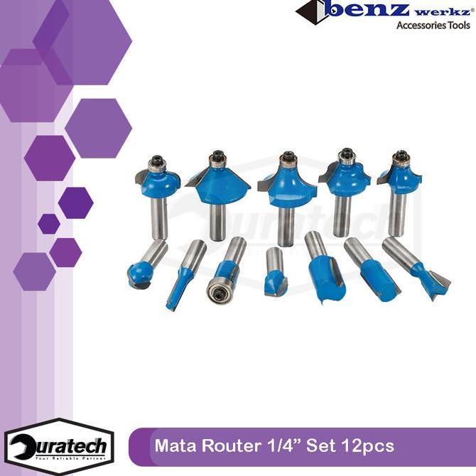 Mata profil kayu set 12pcs / Router bit set 1/4" / Mata ukir kayu set