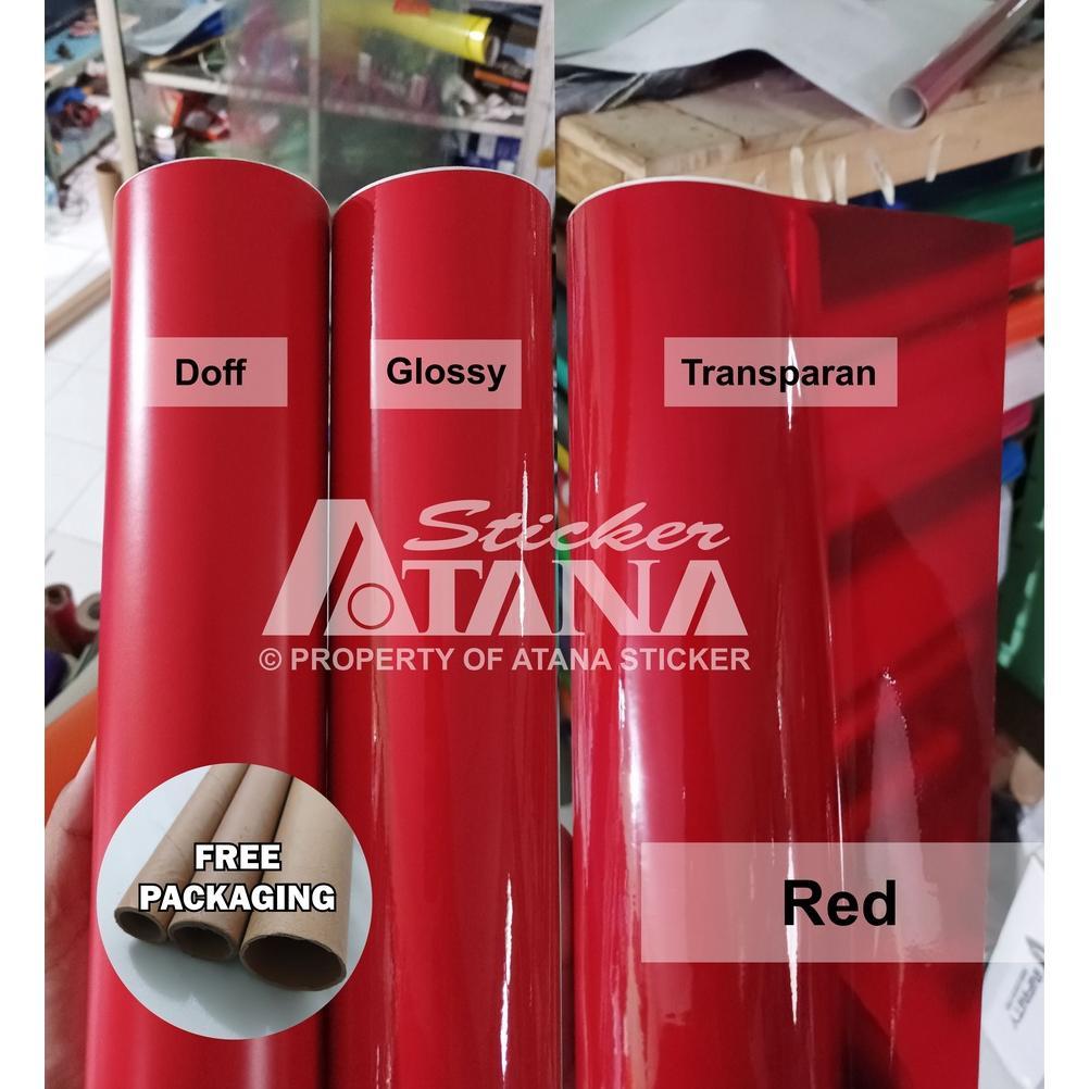 FAST DELIVERY Skotlet Merah Glossy Doff Transparan Stiker Red Decal Anti Gores Gilap Metalik Dop Tem