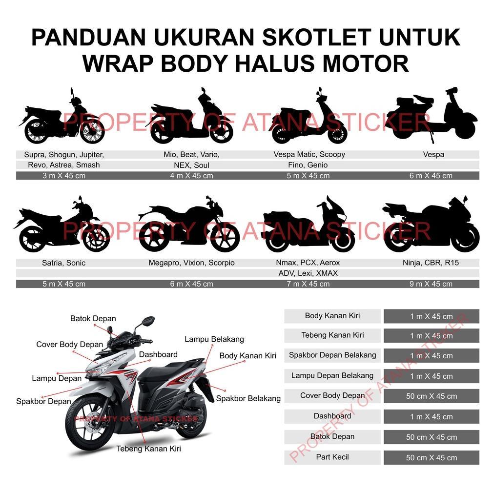VALUE PACK Skotlet Merah Glossy Doff Transparan Stiker Red Decal Anti Gores Gilap Metalik Dop Tembus