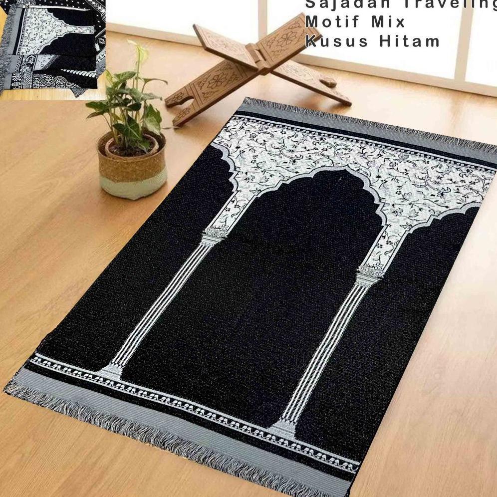 FREE ONGKIR SAJADAH TURKI TRAVELING MOTIF KISWAH 70X110CM PERLENGKAPAN SHOLAT SEJADAH SAUVENIR ALMEE