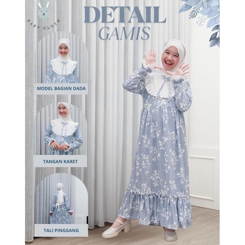 GAMIS ANAK DESTINY SMLXL BABY.CLOTH UNTUK UMUR 3-14 TAHUN baju muslim  panjang  remaja  cewek  tangg