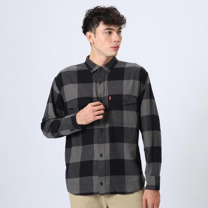 EDWIN JEANS - Kemeja Flannel Pria Lengan Panjang BASTIEN Collection Shirt Relaxed Fit Original
