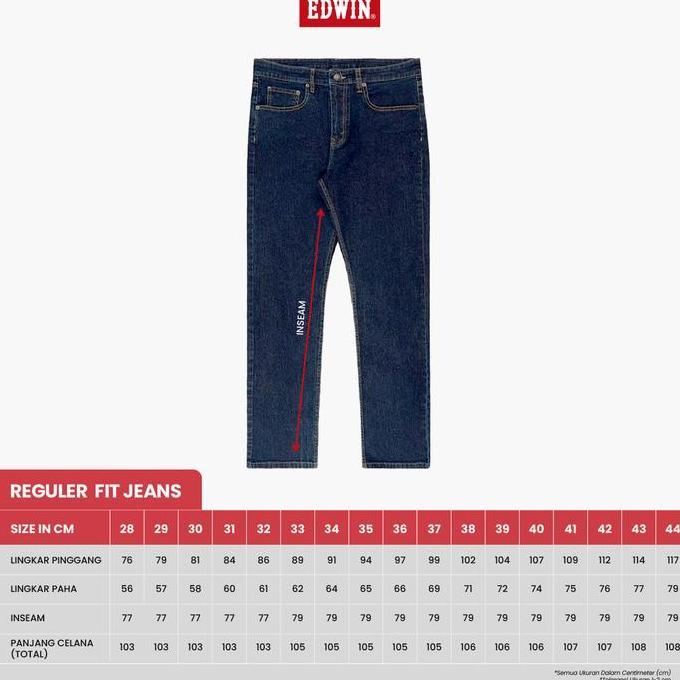 EDWIN JEANS - Celana Panjang Denim Pria Reguler Fit Straight Jeans 801 Soft Collection - Celana Jean