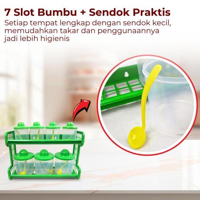 berdoss_balimay - [aff15] kitchen set tempat bumbu 7 in 1 pastela warna random | rak dapur multifung