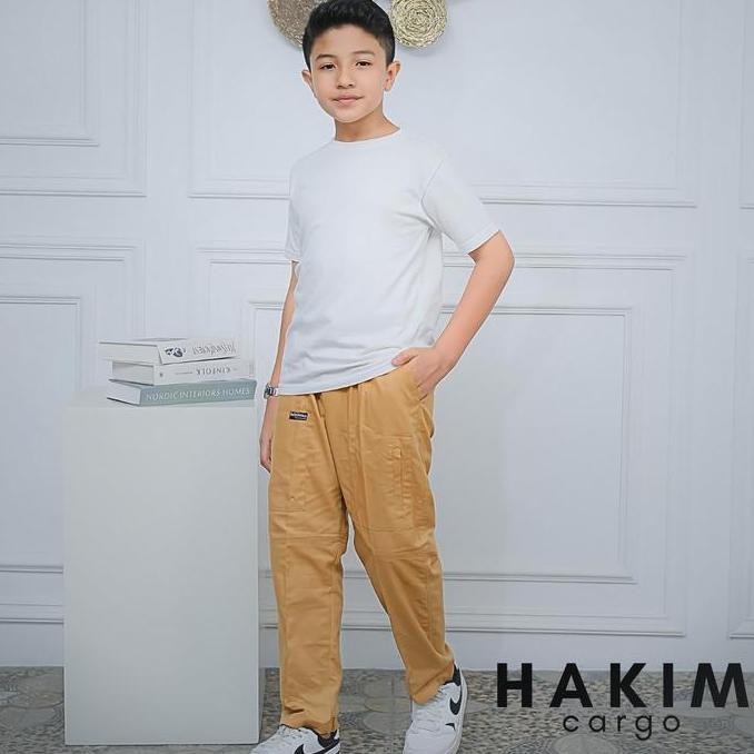 CELANA CARGO ANAK LAKI LAKI PRIA REMAJA DEWASA  HAKIM Katun Formal Panjang Hitam