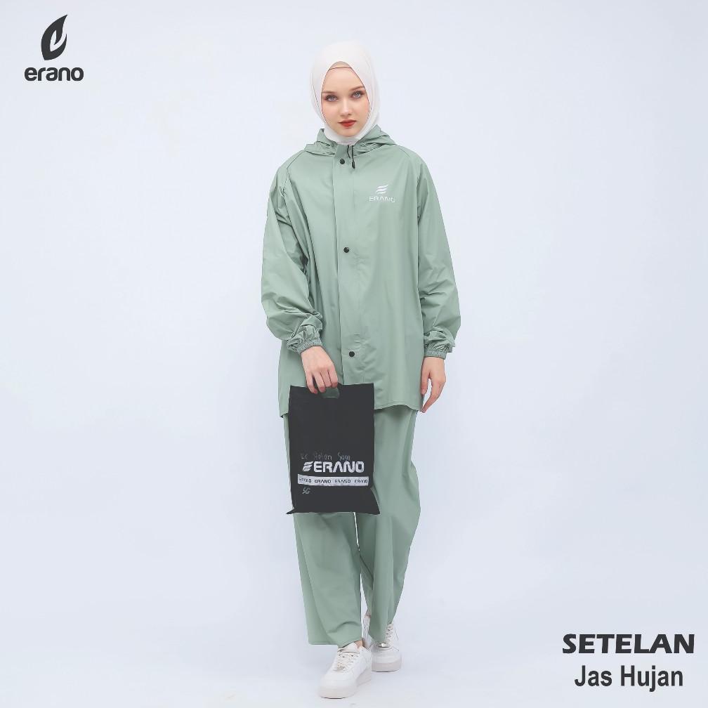 ORIGINAL JAS HUJAN ERANO ANTI REMBES SETELAN BAJU CELANA - JAS HUJAN MOTOR PRIA WANITA