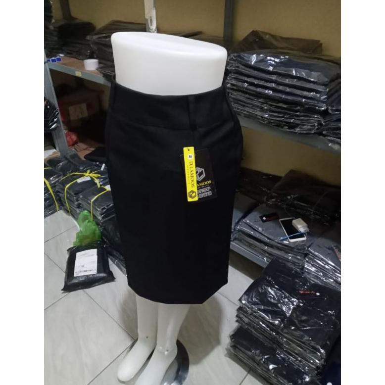 DISKON rok span pendek  formal 3/4 rok wanita span belah belakang DISKON