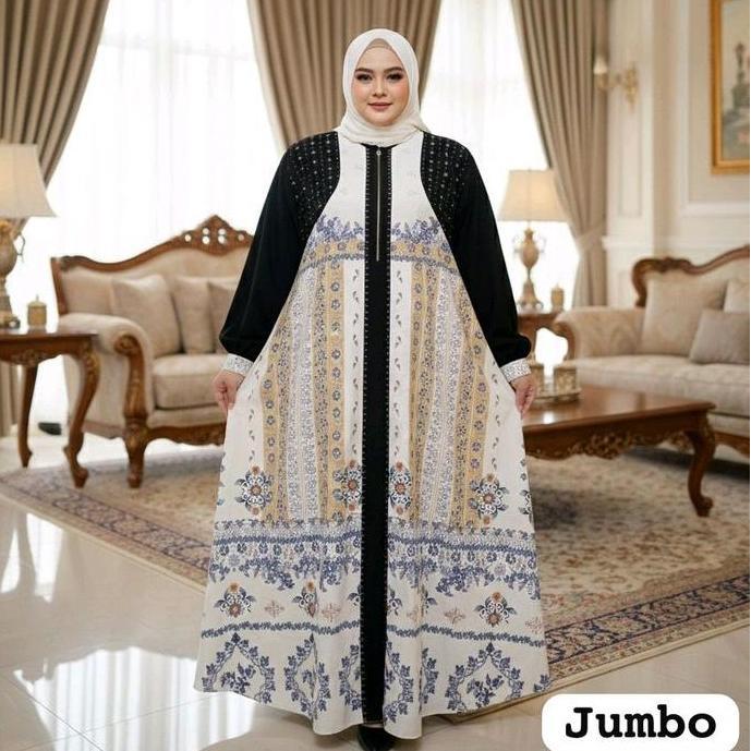 Gamis Abaya Alena printing Jumbo seri 8