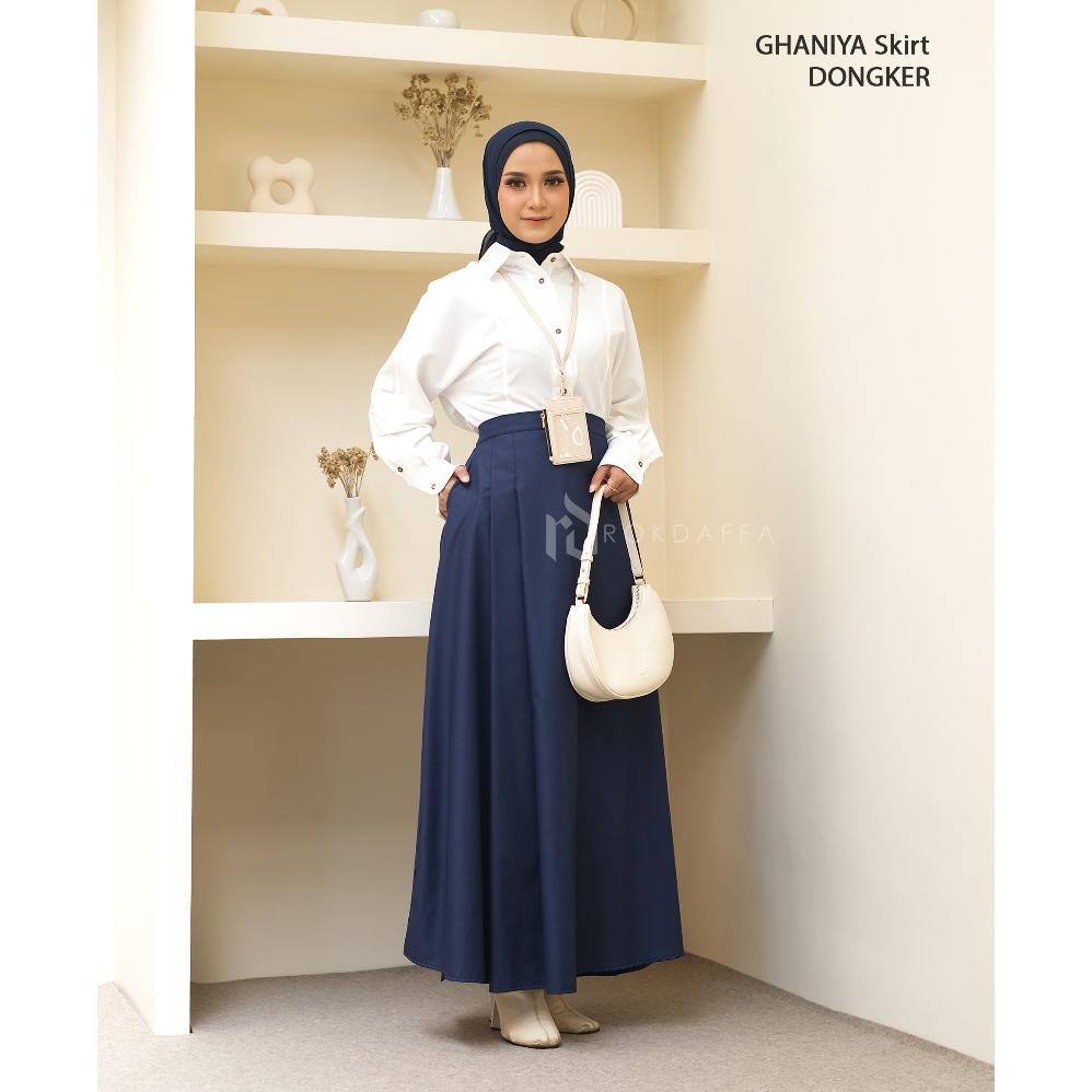 TERBARU  Ghaniya Skirt - Rok Wanita Panjang  Model A line Formal Katun TERBARU 