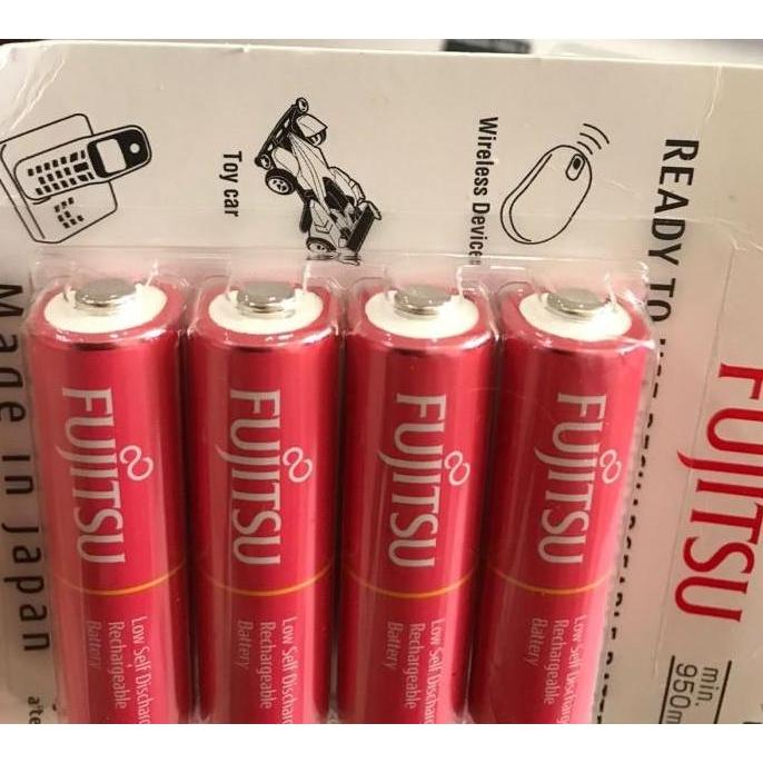 Baterai Fujitsu Pink AA 950mah isi 4 Pcs Rechargeable Limited Ori