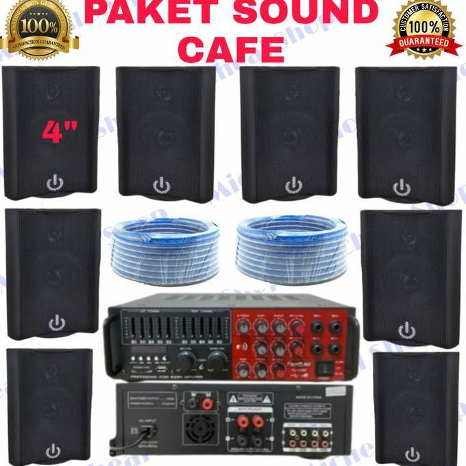 Paket Sound Sistem Cafe Indoor 8 Speakear /4" Promo