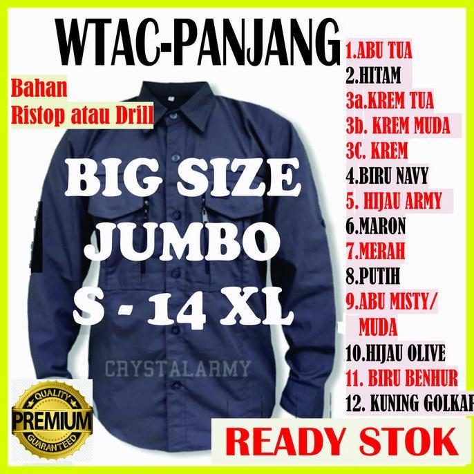 KEMEJA TACTICAL SIZE S - 4XL BIG SIZE JUMBO PDL BAJU LAPANGAN OUTDOOR