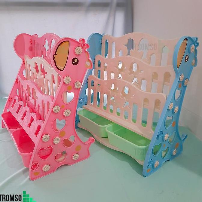 Tromso Rak Buku Anak Plastik Tebal Dual Model (4 susun / 3 susun + 2 laci) in 1 READY STOCK - Medium