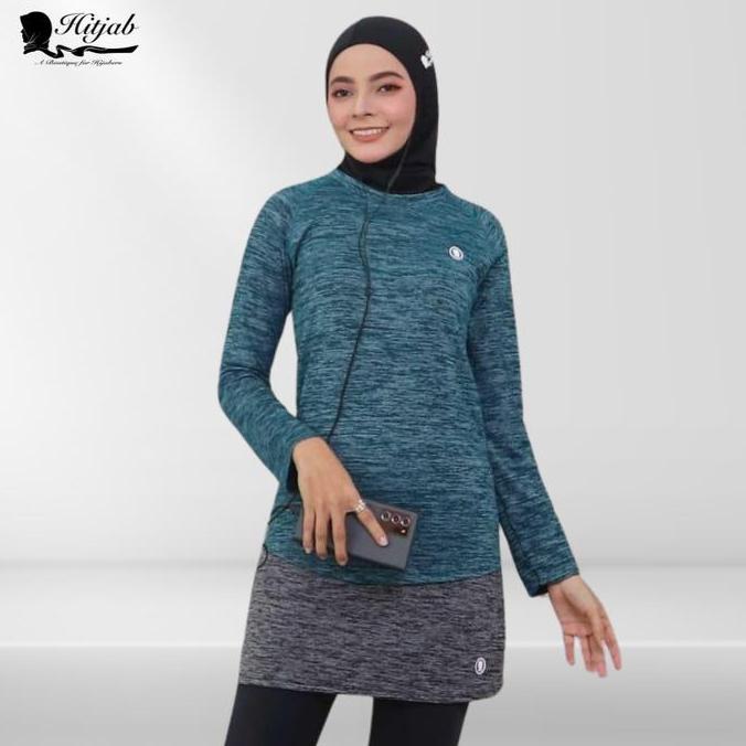 Baju Olahraga Wanita Tangan Panjang Sport Lari Jogging Yoga Fitness Sepeda Wanita Muslim Sporty