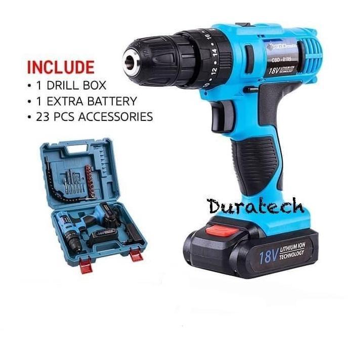 Bor Baterai Cordless lmpact Drill 18V / Bor Tangan torque baterai Benz werkz