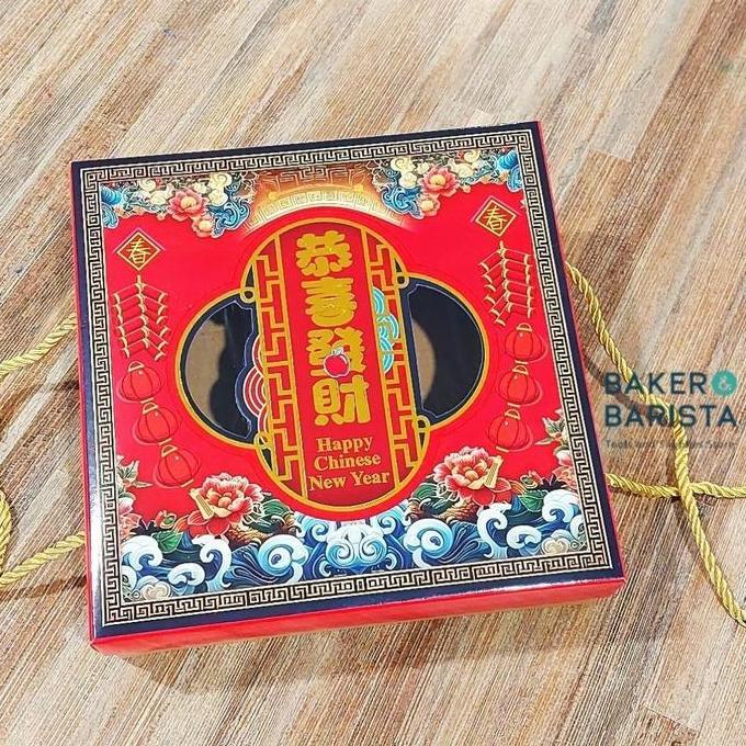 paling diminati] Imlek Box Autumn Word Red 20x20x6cm Kotak Lapis Surabaya Lapis Legit Cake Potong Im