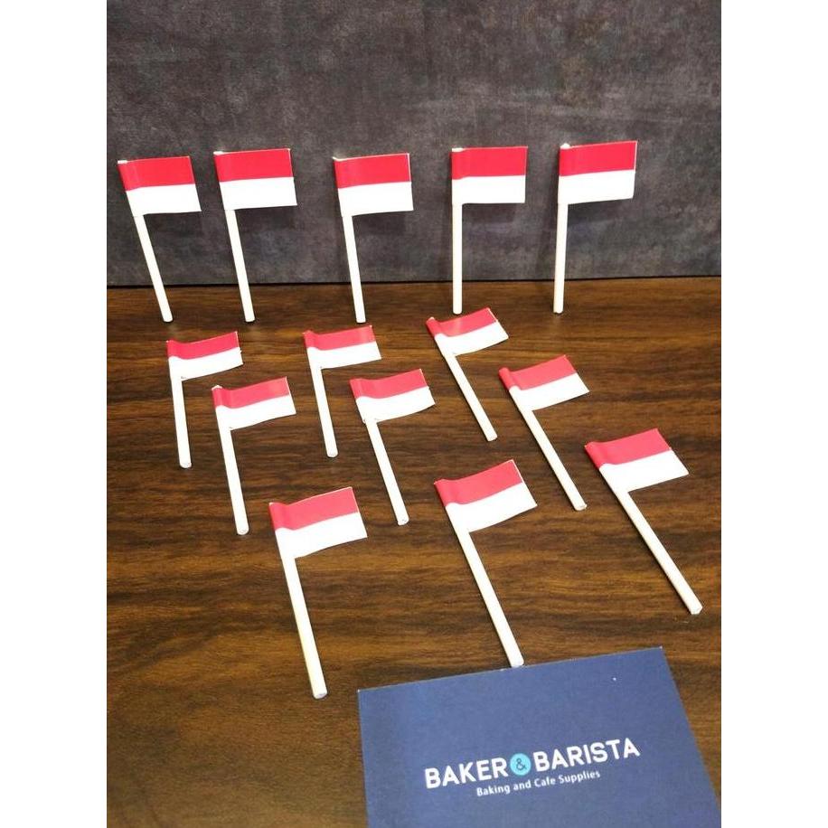 =+=+=+] Tusukan Cake Topper Bendera Merah Putih / Hiasan Bendera Merah Putih / Bendera Indonesia