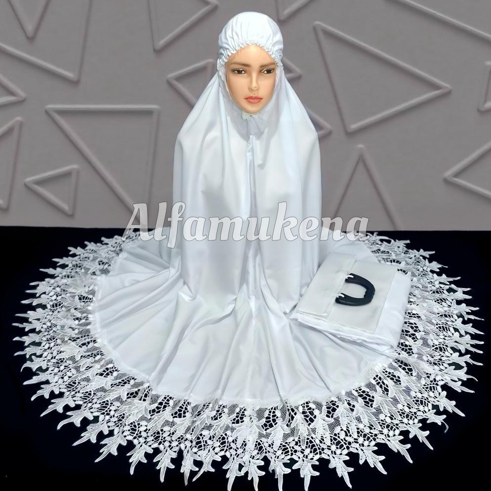 Discount Mukena Dewasa Katun Premium Renda Putih Elegan