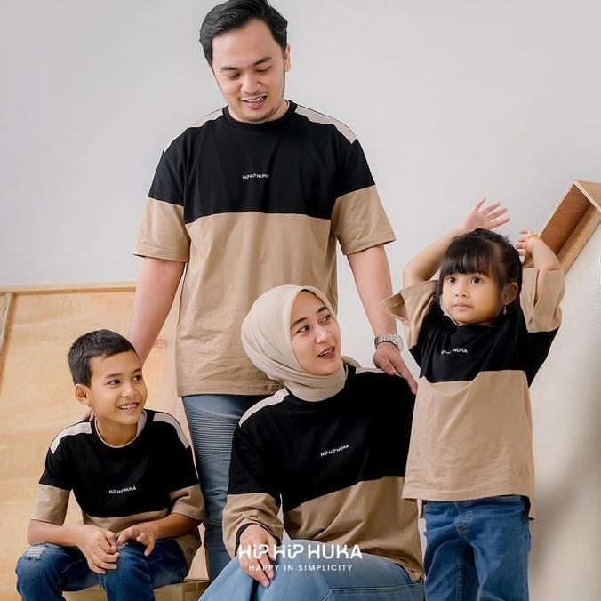 HipHipHuka - Baju Couple Keluarga Family Set Pakaian Keluarga Polos Kombinasi Huma Series kaos  coup
