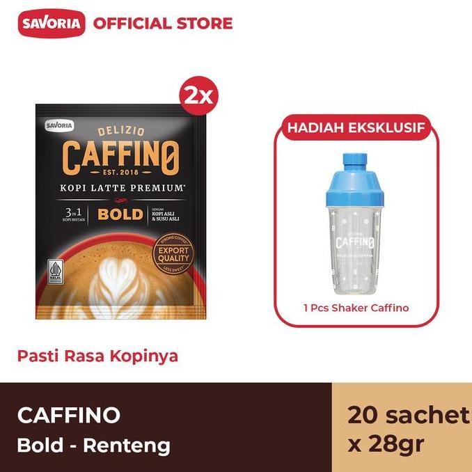Caffino Bold Renteng - 20 Sachet x 28g + Shaker Caffino