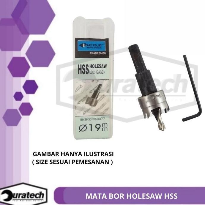 Mata bor holesaw HSS 24mm / Mata bor plong kayu besi tipis Benz Werkz