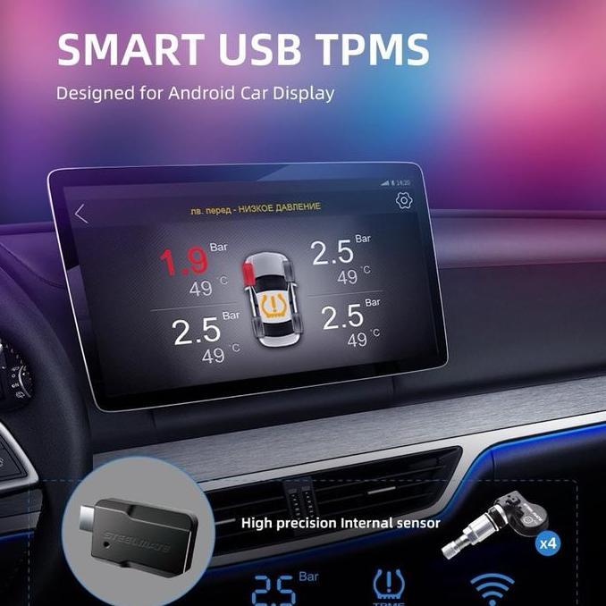 Promo SMART TPMS for ANDROID DISPLAY (Internal Sensor) STEELMATE TYPE U1I (ORIGINAL) TPMS Steelmate 