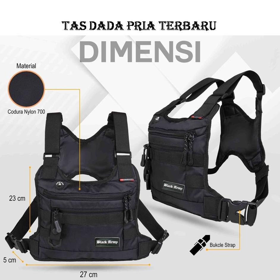 PREMIUM Tas dada Pria Terbaru 2022 Anti air Tas Depan dada Tactical Army Murah Tas Holder Hp Motor W