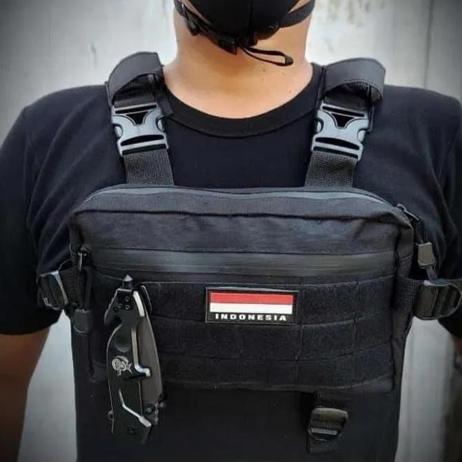 Promo chest bag tactical militer / tas dada waterproof / tas sepeda Diskon
