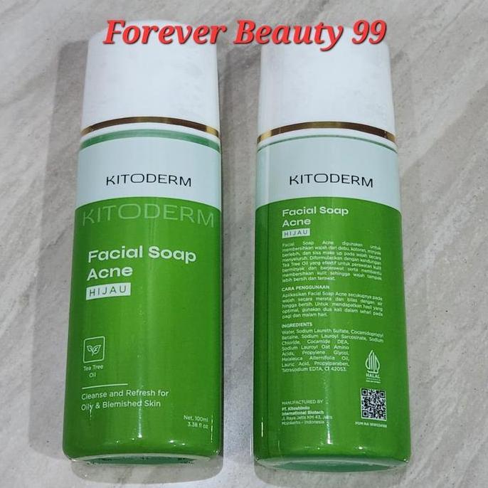 Langsung- Kitoderm Facial Soap Acne Tea Tree Oil (Hijau) - Sabun Muka Jerawat