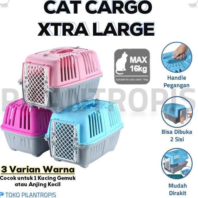 Lansungaja- Pet Cargo Kucing Jumbo Xl Pet Kargo Kucing Box Travel Carrier Kucing