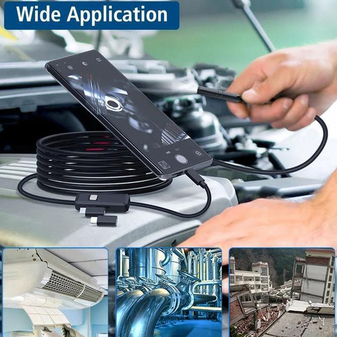 HARGA DISC - kamera kabel endoscope android PC waterproof industrial USB 3 in 1 micro USB tipe C min