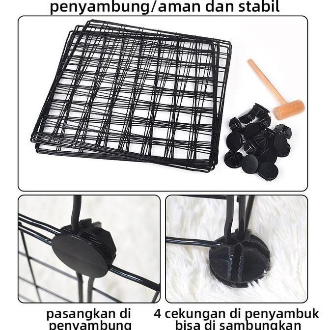 Lansungaja- Kandang Kucing Pagar 1 Set Kandang Anjing Besar Rumah Kucing Kandang Kawat Hewan Kandang