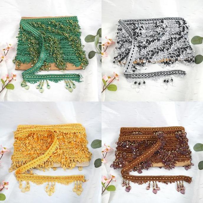 Impian- Renda 3 Hati Gorden Crystal/Renda Gorden 13 M Harga Per Roll