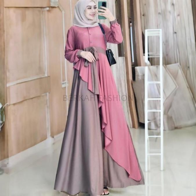 Unik Nilam Maxy - By Uais Pakaian Baju Muslim Dress Nilam M / L / Xl / Xxl Dress Baju Gamis Gaun Sim