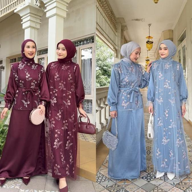 Sekarangaja- Dezhaf - Aruna Dress Satin / Dress Brukat / Dress Tile Garden / Dress Lebaran
