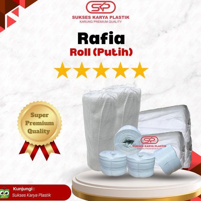 Uy2Y- Tali Rafia Putih 5 Kg Tali Plastik Rafia Putih 5Kg Tali Losan
