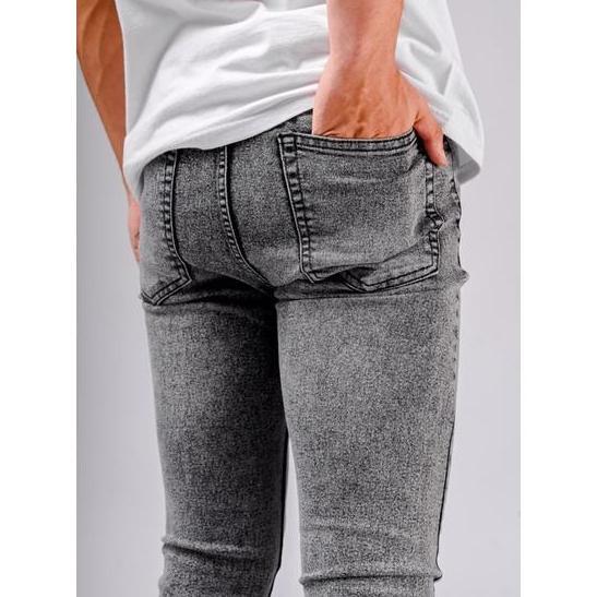 Larisyaa- Lod.Denim - Old Graphite - Celana Panjang Jeans Denim Pria Slim Fit Skinny Casual