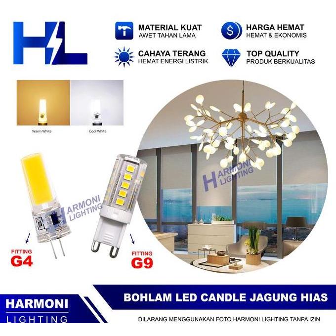 Ready stock Lampu LED Fitting G4 G9 E14 Bohlam Candle Jagung Hias