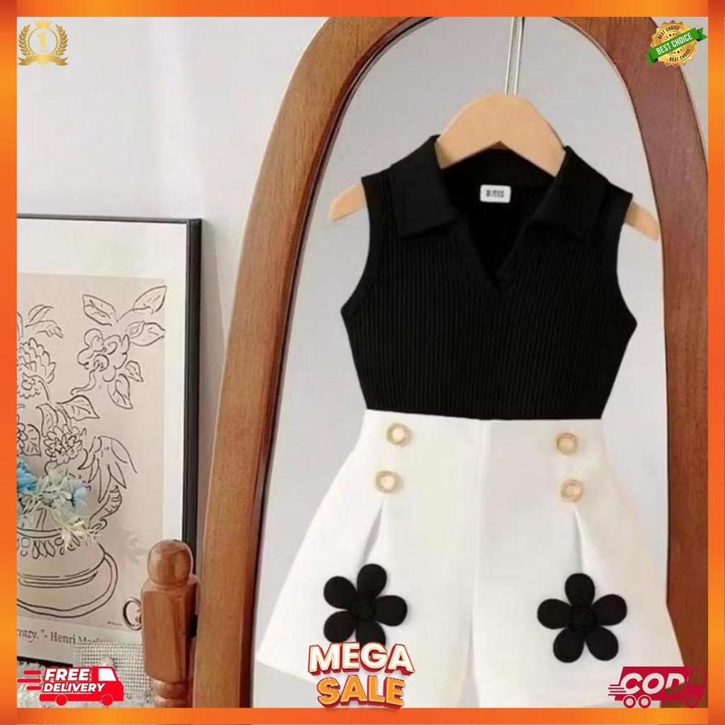 Setelan Baju Dan Rok Anak Perempuan Bahan Knit/ Setelan Baju Anak Perempuan Usia 1-5 Tahun Motif Bun