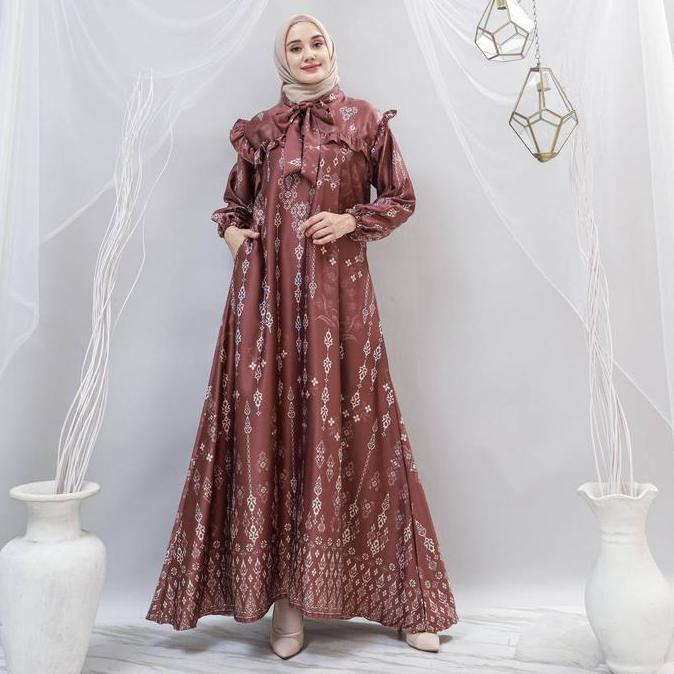 Discount Dress Gamis Denada Wanita Bunga Muslim Syari Maxi Khimar Jilbab Pesta Variasi Zipper Dewasa
