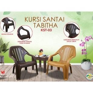 SET KURSI SANTAI ROTAN TABITHA KST KURSI OUTDOOR KURSI TERAS HITAM COKLAT TUA COKLAT