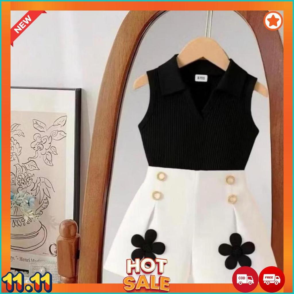 Setelan Baju Dan Rok Anak Perempuan Bahan Knit/ Setelan Baju Anak Perempuan Usia 1-5 Tahun Motif Bun