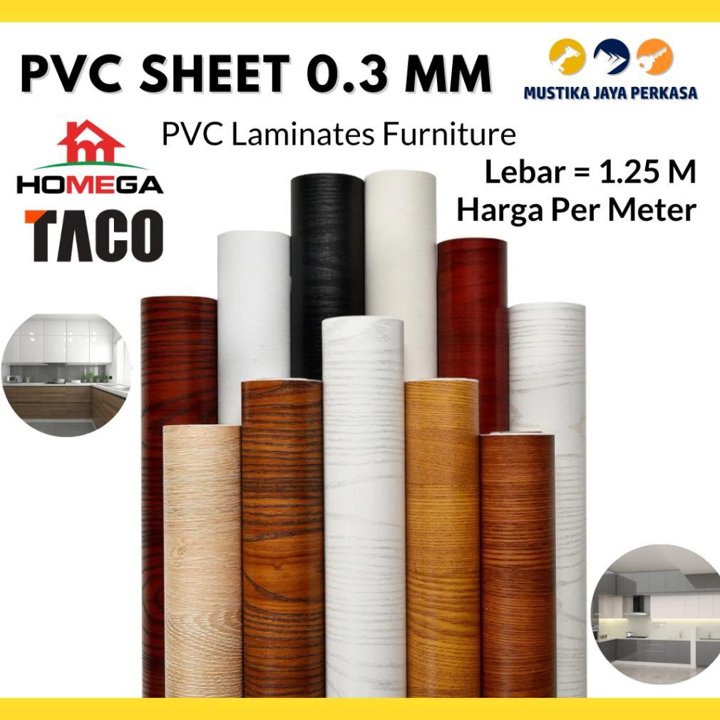 PVC Sheet 0.3 Mm Supercon Pelapis Furniture Laminates Taco Homega Interior Woodgrain Motif Kayu Soli