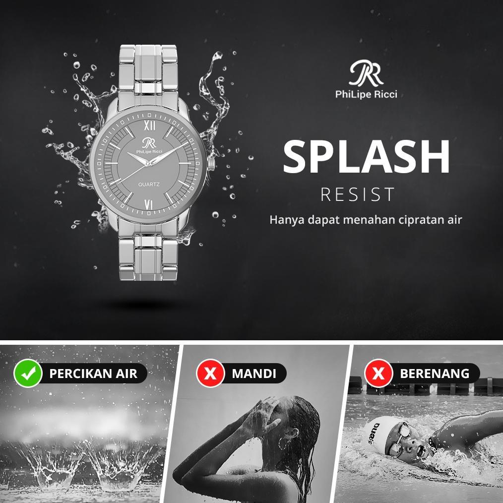 DISKON PHILIPE RICCI JAM TANGAN PRIA RANTAI BESI ANALOG PR07 FREE BOX