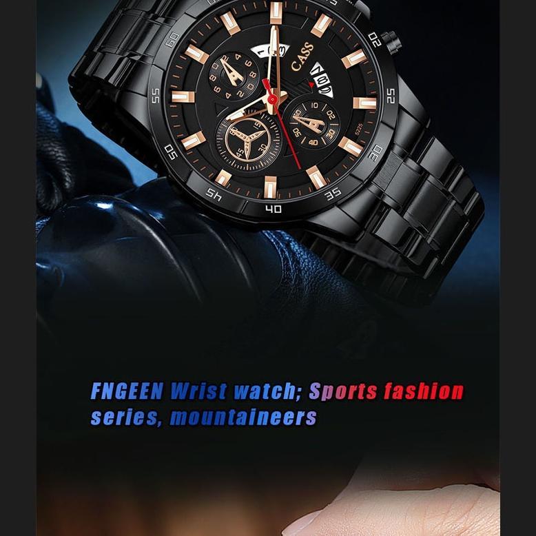 DISKON COD CASS JAM TANGAN PRIA ANTI AIR ORII JAM TANGAN PRIA FNGEEN IMPORT RANTAI STAINLESS BIRU ST