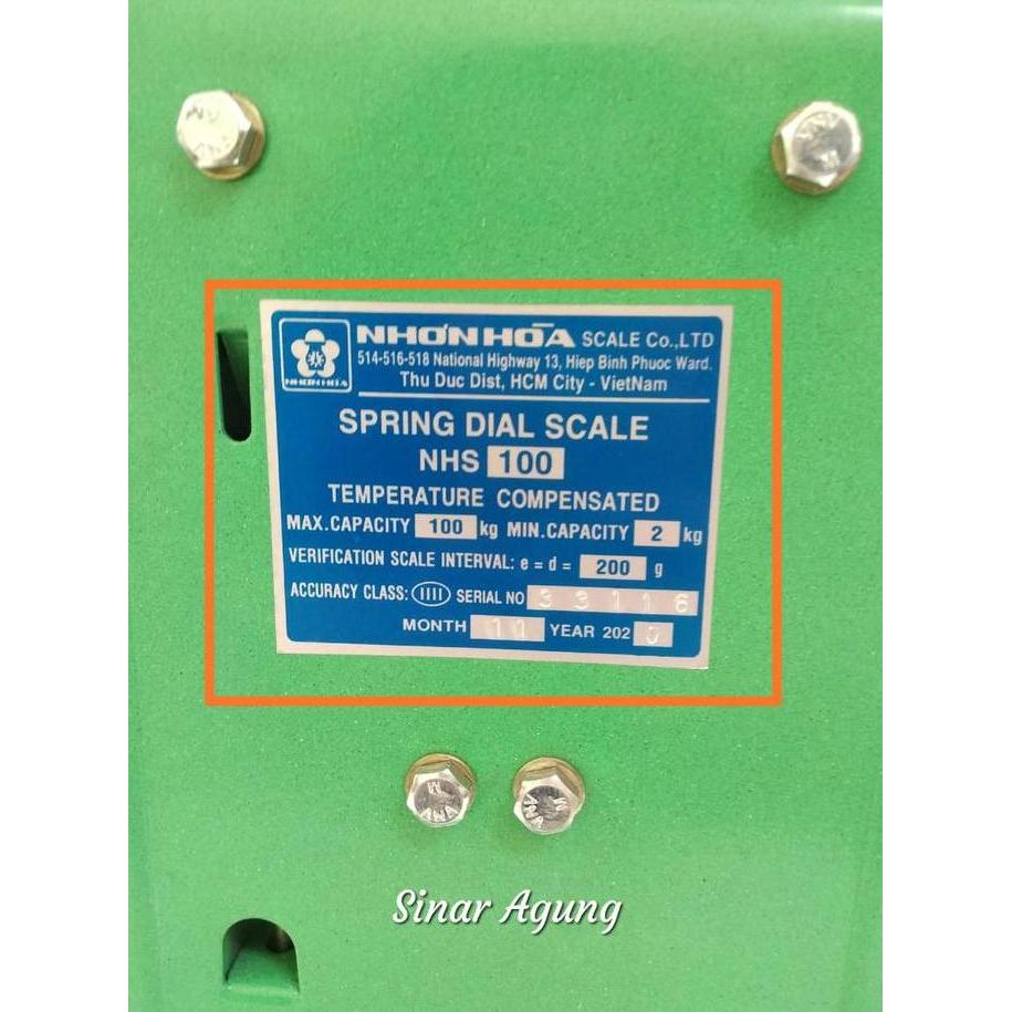 NHON HOA timbangan duduk jarum 100kg