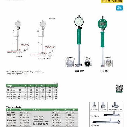 Insize dial bore gauge 2322-450 A ORINAL INSIZE