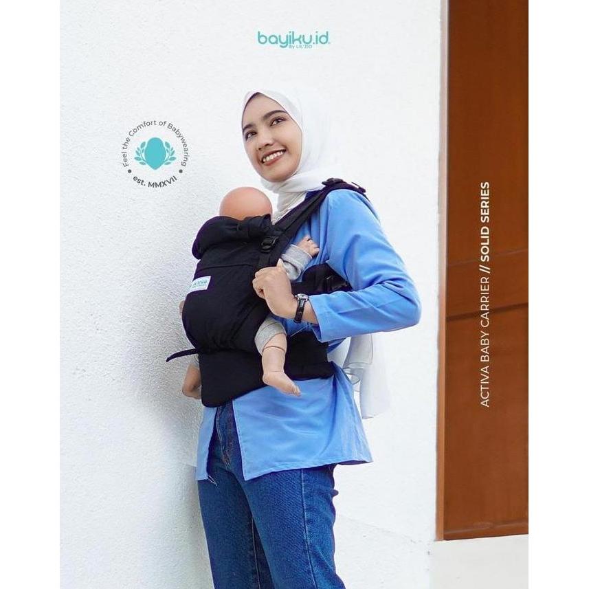 (Agen Tangsel) Gendongan SSC Activa Mark 2 - SOLID BLACK - Gendongan Activa Original Bayiku - Gendon
